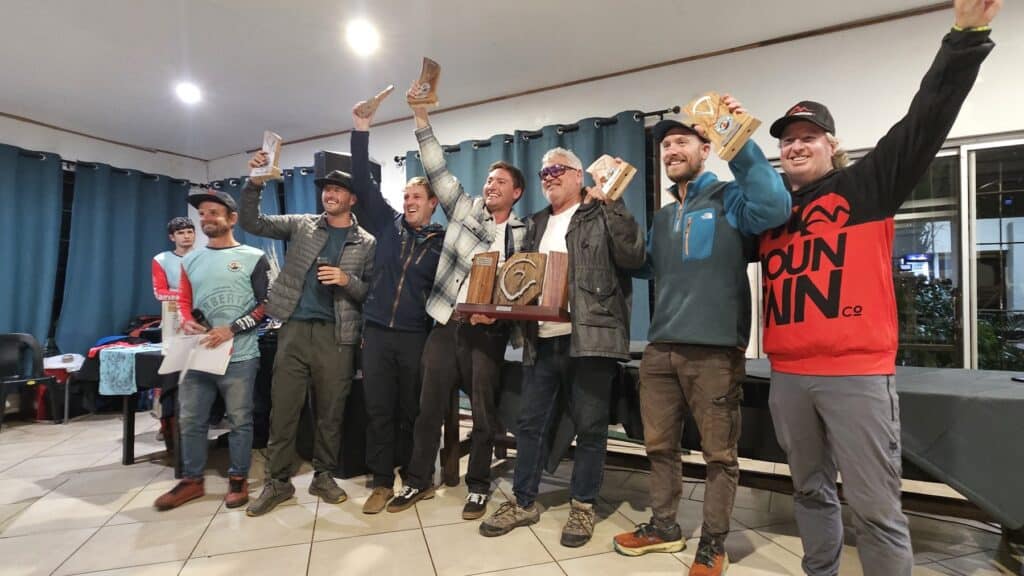 Cape Hope Paragliding team holding the overall Team Championship trophy at Barberton